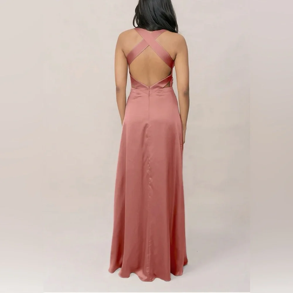 Revelry Dylan Satin Maxi Dress - Picture 2 of 4